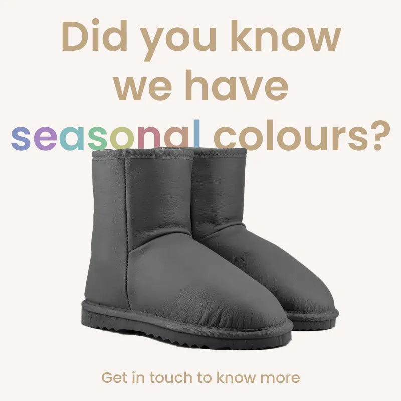 Men's Classic Short ugg boots in genuine leather finish, variety of seasonal colors, front side view. #color_seasonal