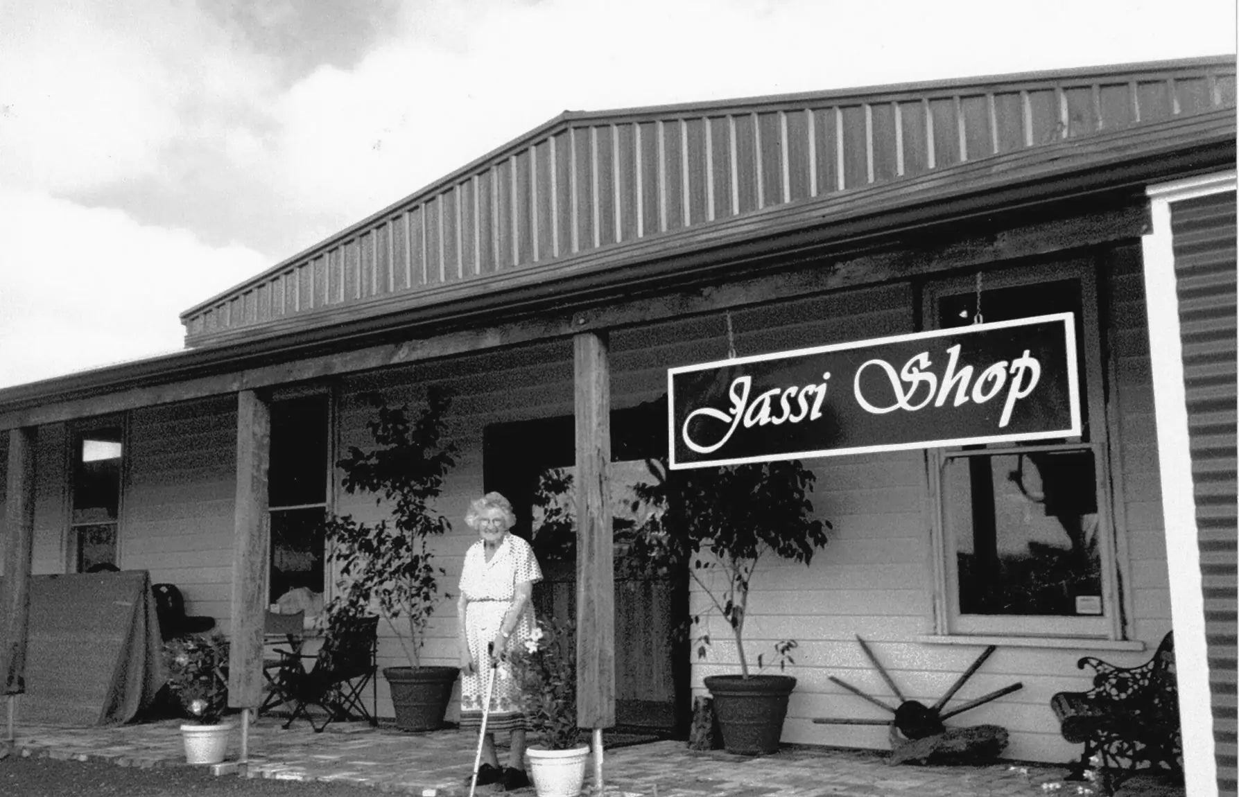 Lady smiling at the camera in front of the Jassi ugg boot shop in Denmark, WA.