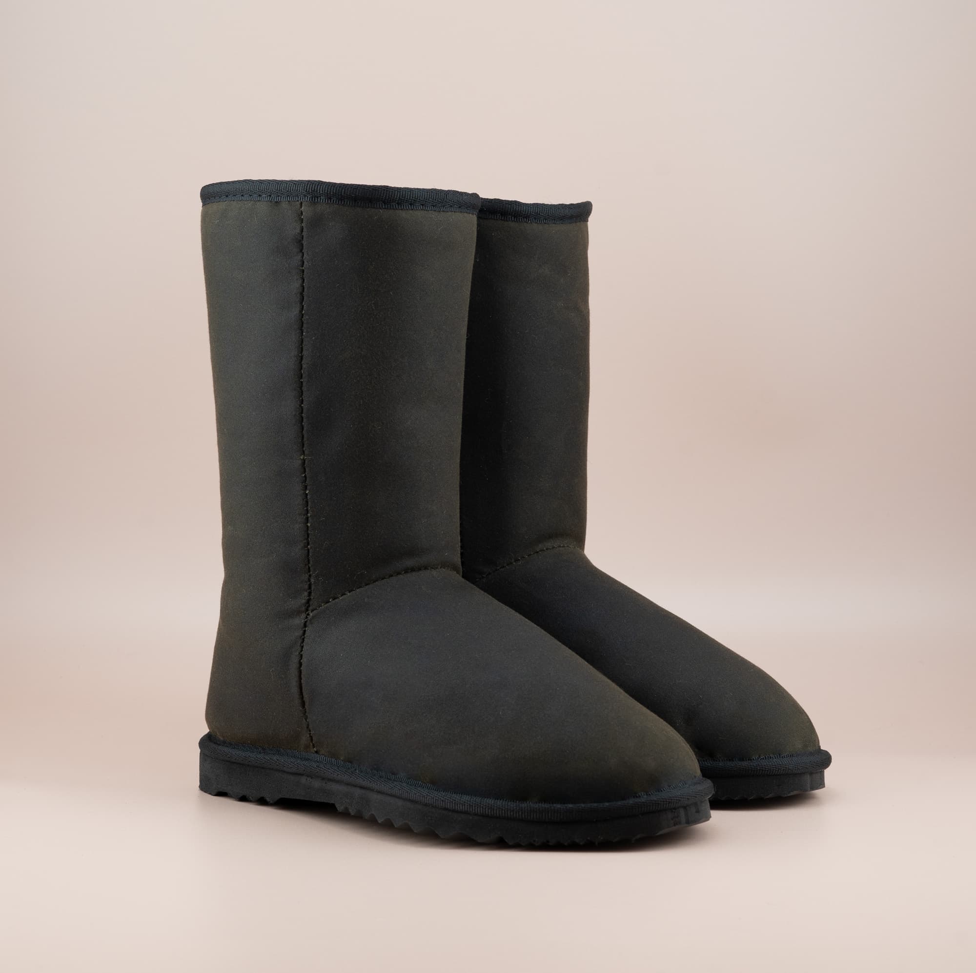 Men's Special Edition mid ugg boots in genuine weatherproof oilskin finish, front side view. 